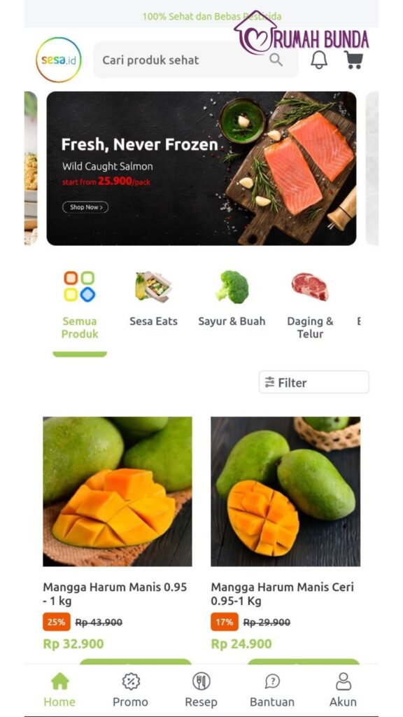 aplikasi belanja organik sesa.idAp